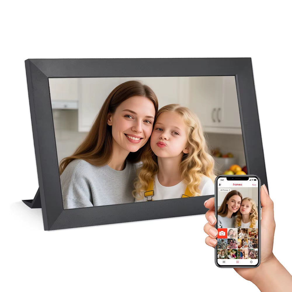 10.1" Touch Screen Digital Picture Frame 32GB Share Photo Video and Best Wishes via Frameo App Smart WIFI Digital Photo Frame
